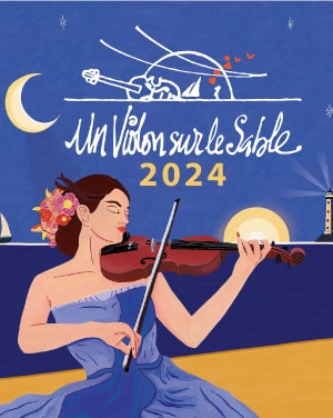 Un violon sur le sable
