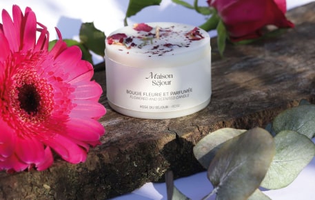 Bougies fleuries artisanales