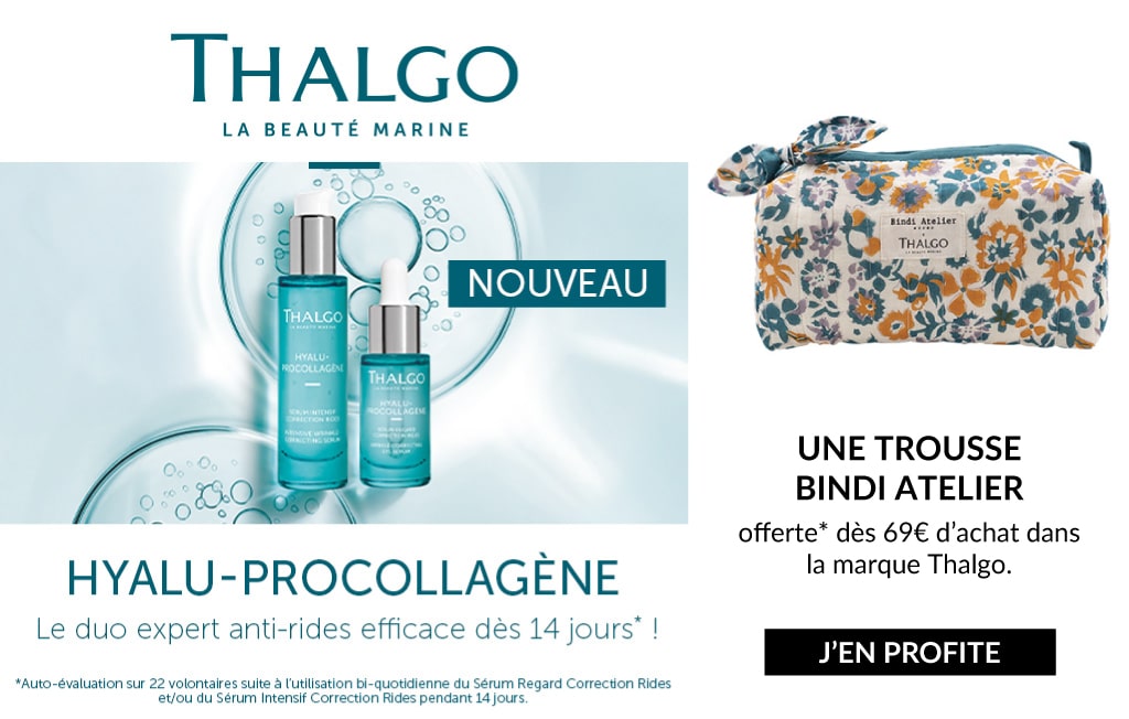 UNE TROUSSE BINDI ATELIER
offerte* dès 69€ d'achat dans la marque THALGO