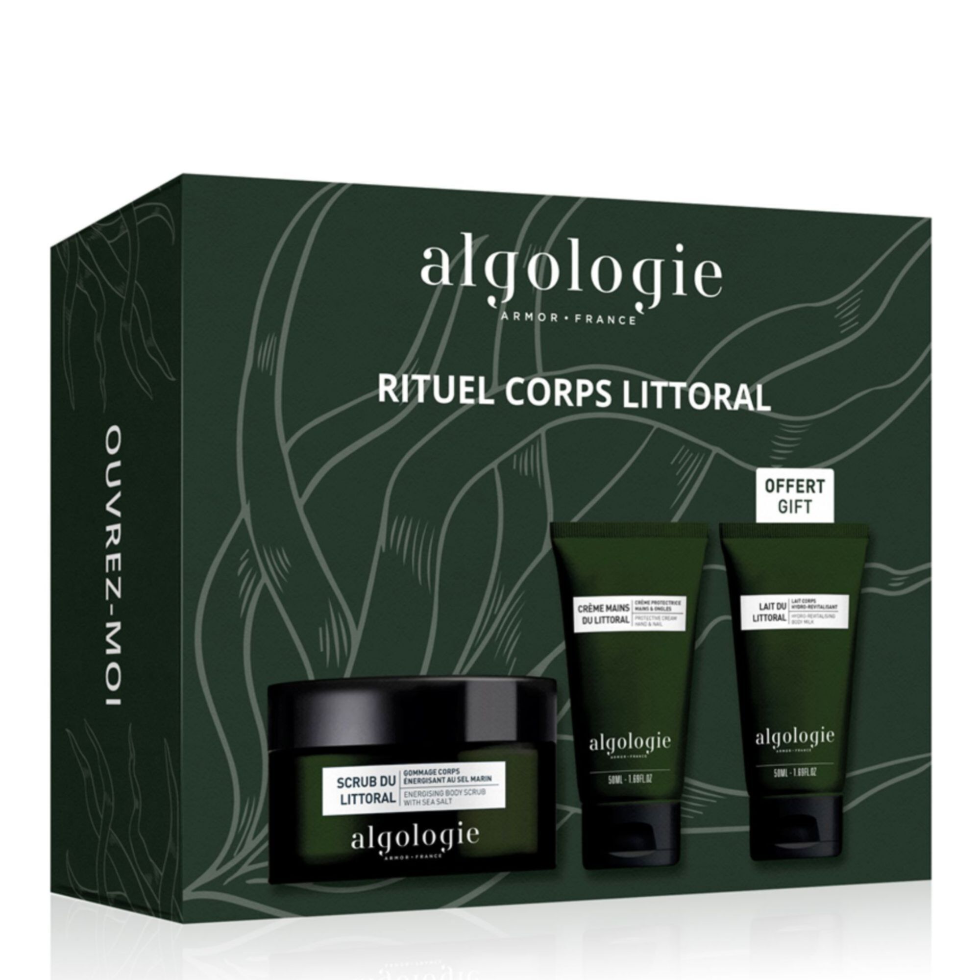 Algologie - Coffret Rituel Corps Littoral Gommage Corps, Crème Mains & Lait Corps