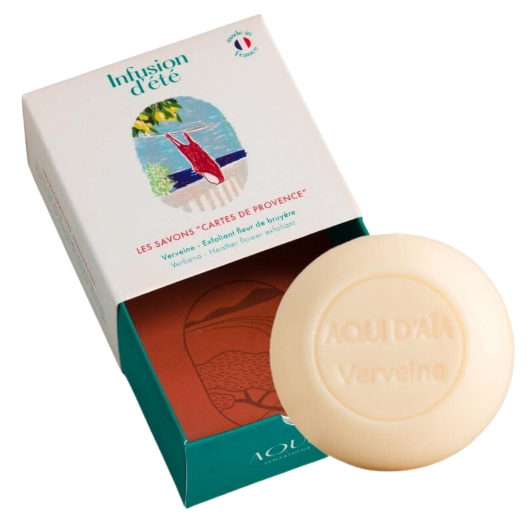 Aqui D'aia - Cartes De Provence Savon Solide Exfoliant Verveine Citronnée 100g