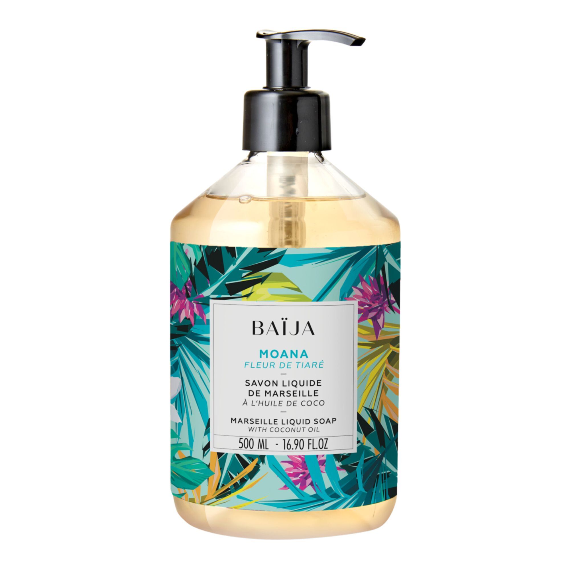 BAIJA Moana - Fleur de Tiaré Savon Liquide Marseille Corps et Mains Flacon Pompe 500ml