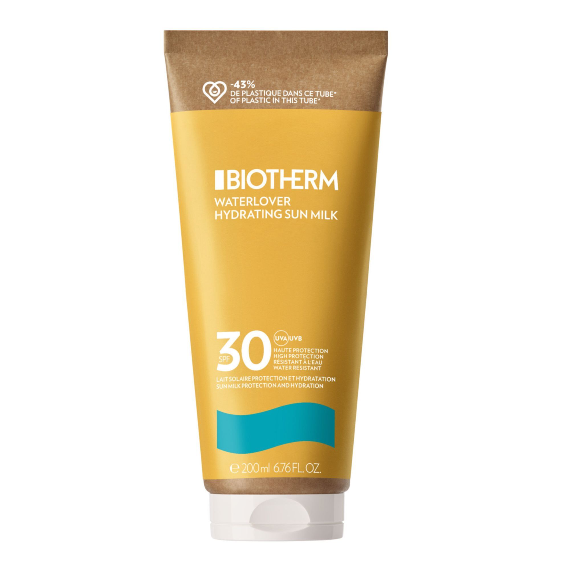 BIOTHERM Waterlover Lait Solaire Hydratant SPF50+ - Tube éco-conçu Lait solaire hydratant pour le visage&corps plus respectueux de la vie aquatique