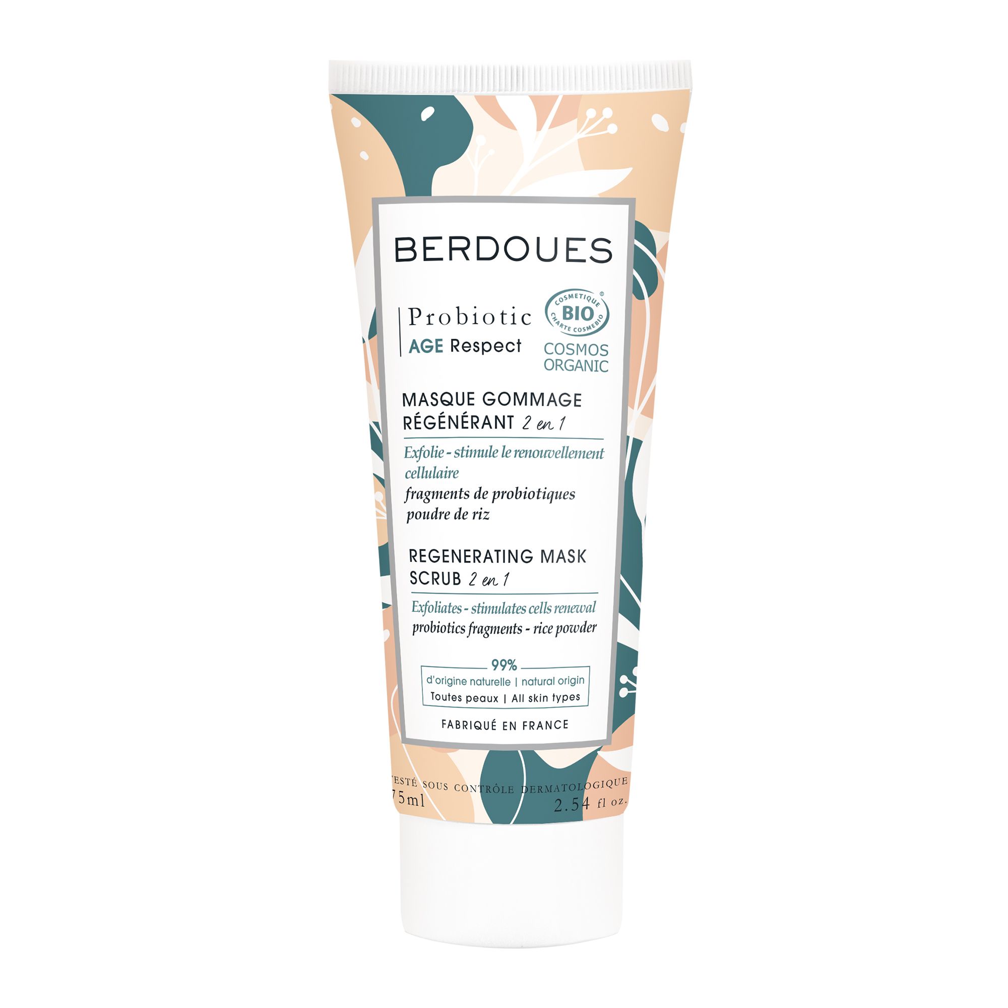 BERDOUES Soin visage Probiotic Age Respect Gommage Masque Régénérant 75ml