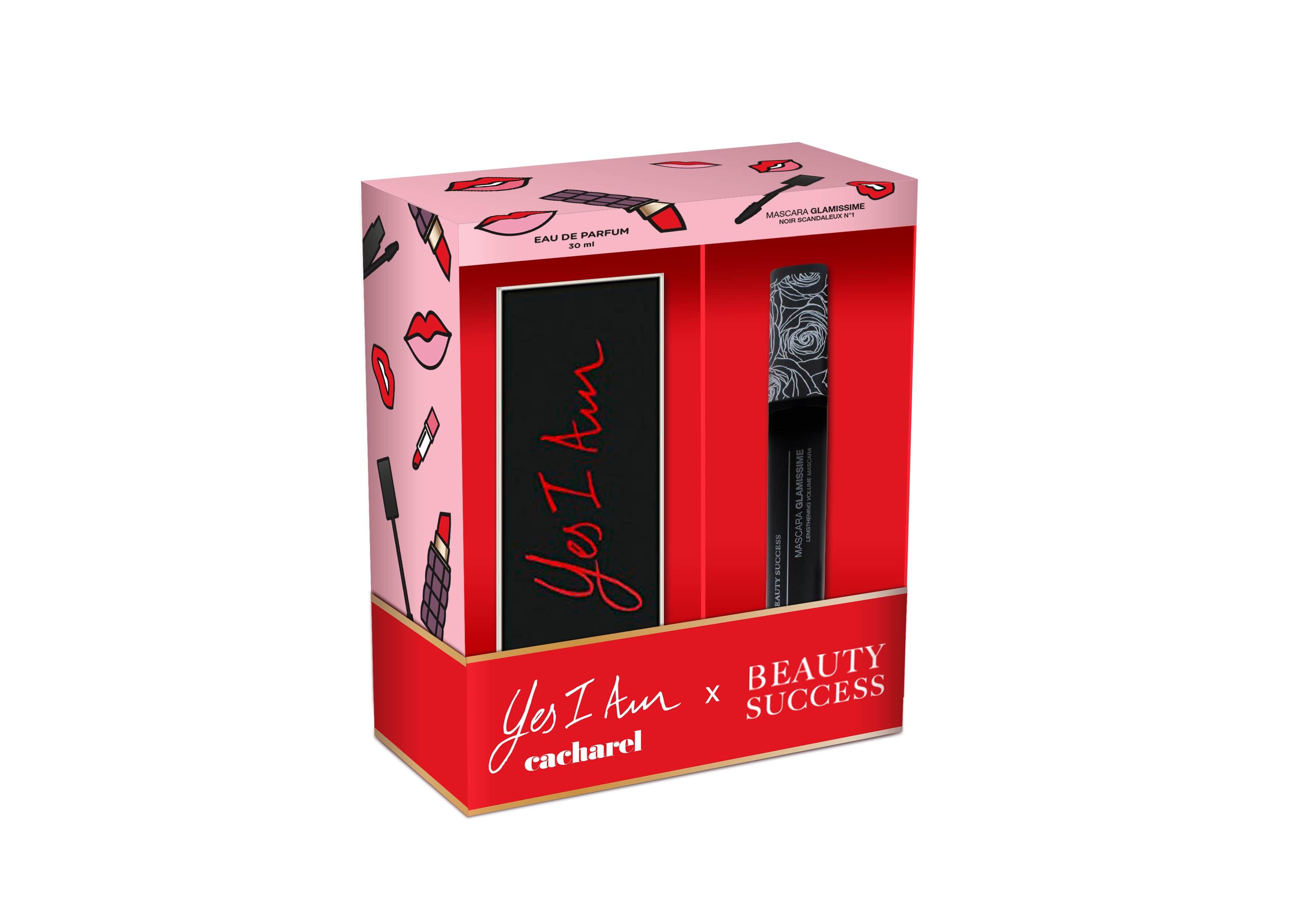 Cacharel Coffret Yes I Am Cacharel et Beauty Success Eau de Parfum et Mascara Vaporisateur 30ml + Mascara Glamissime Noir Offert