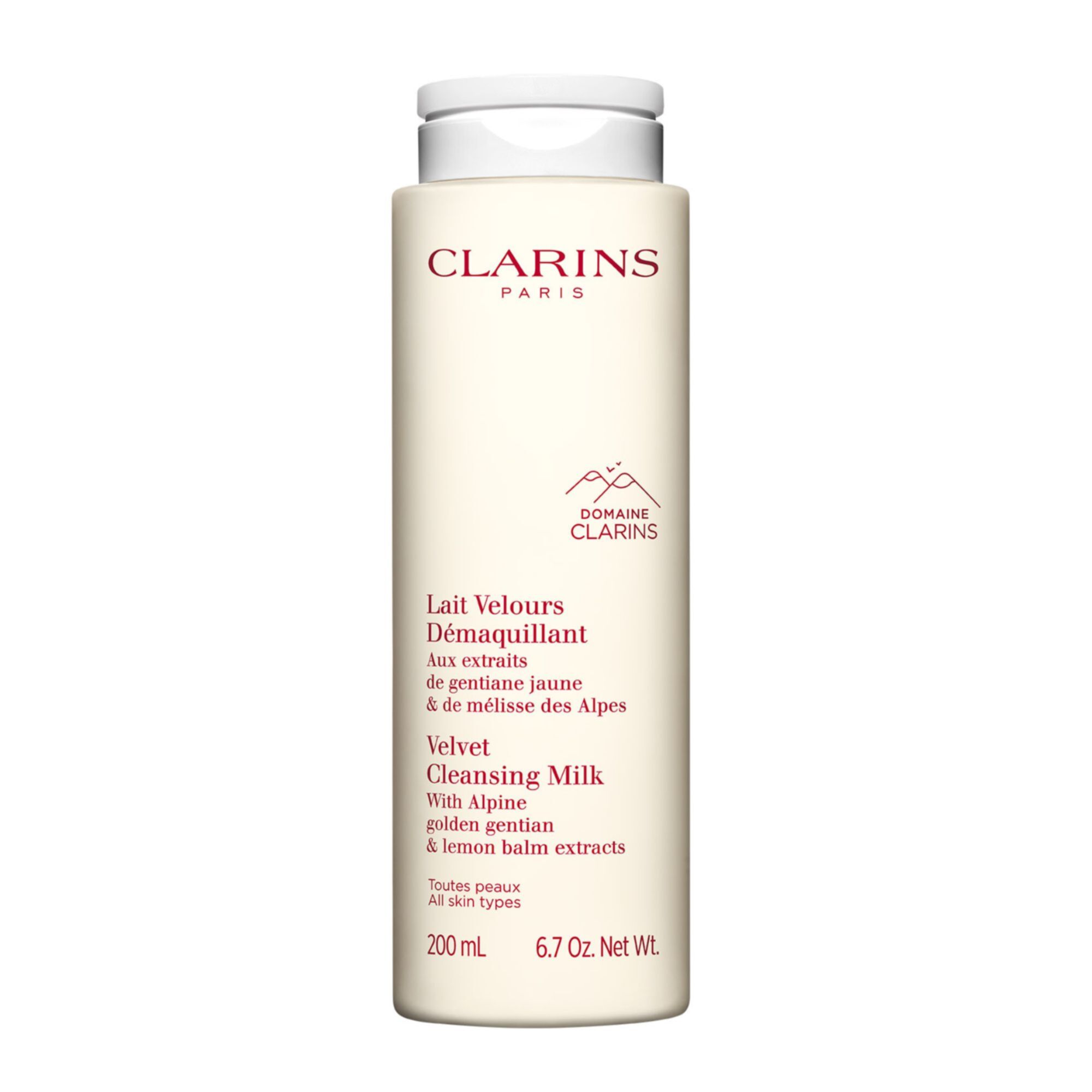 Clarins - Lait Velours Démaquillant Aux Extraits De Gentiane Jaune & Mélisse Des Alpes - Toutes Peaux 200ml