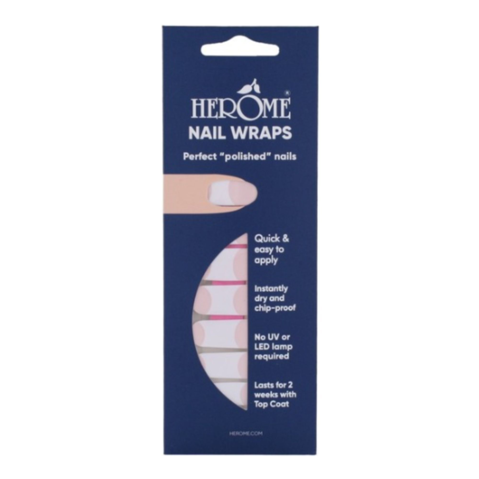 Hérôme Unisex - Nail Wraps Vernis À Ongles Adhésif French Manucure Pink