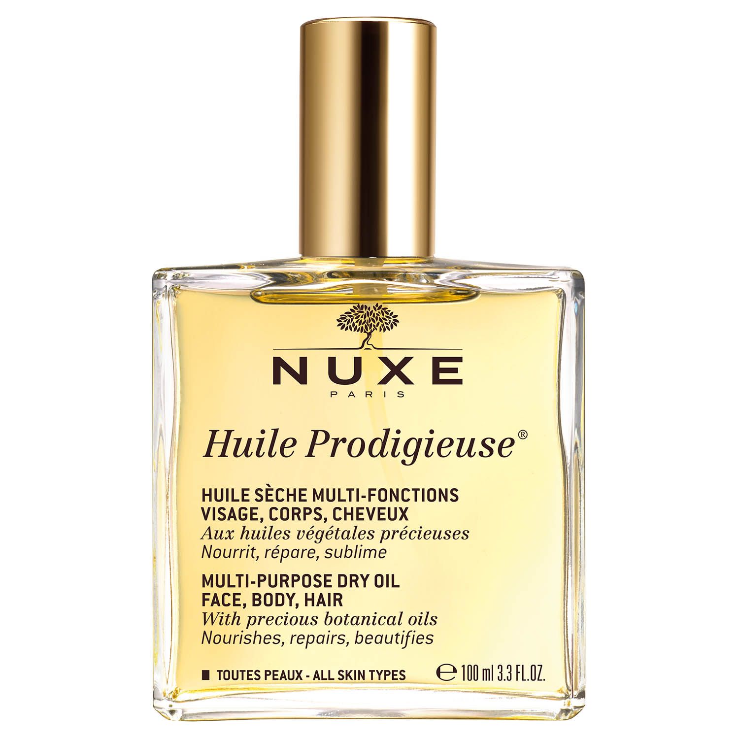 Nuxe - Huile Prodigieuse®- Huile Sèche Multi-fonctions Visage, Corps, Cheveux Soins Prodigieux® Flacon 100 Ml