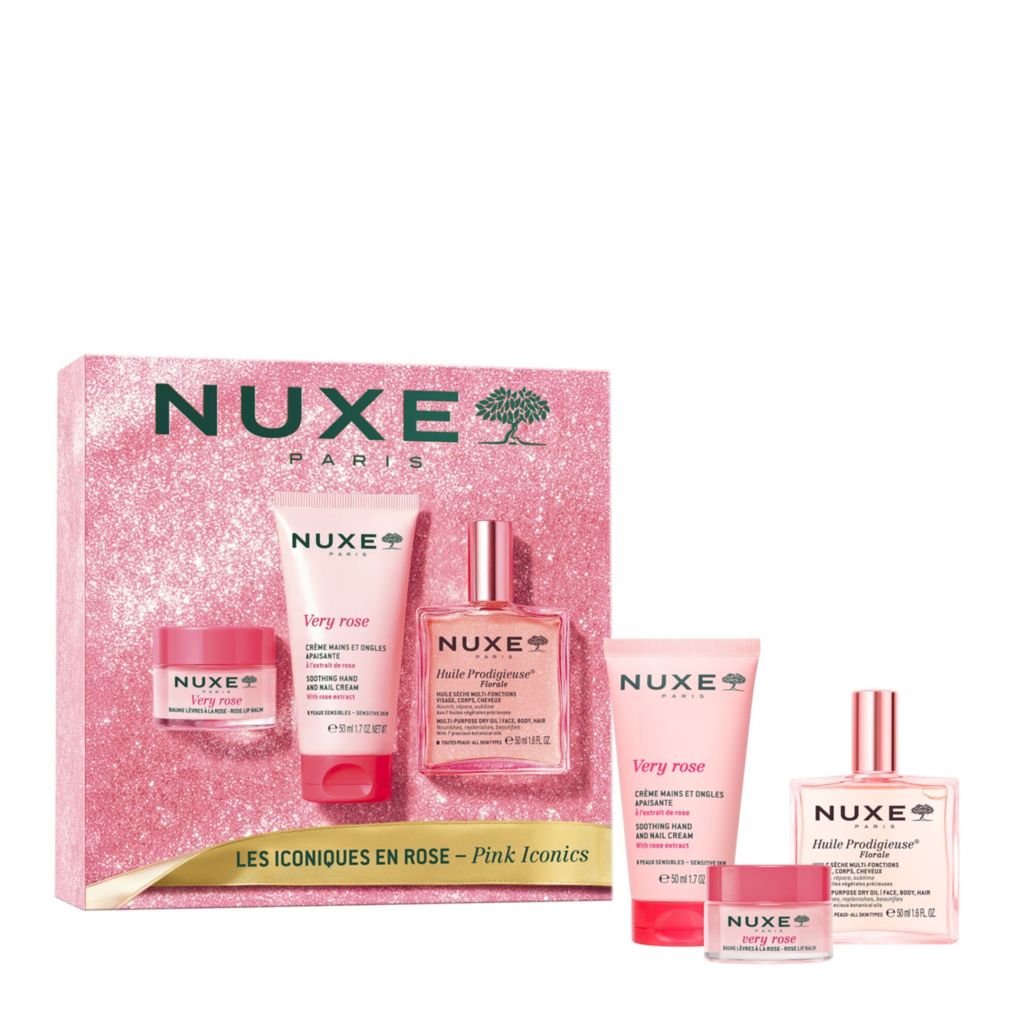 Nuxe Coffret Les Iconiques En Huile fonctions Crème Mains Et Ongles & Baume Lèvres