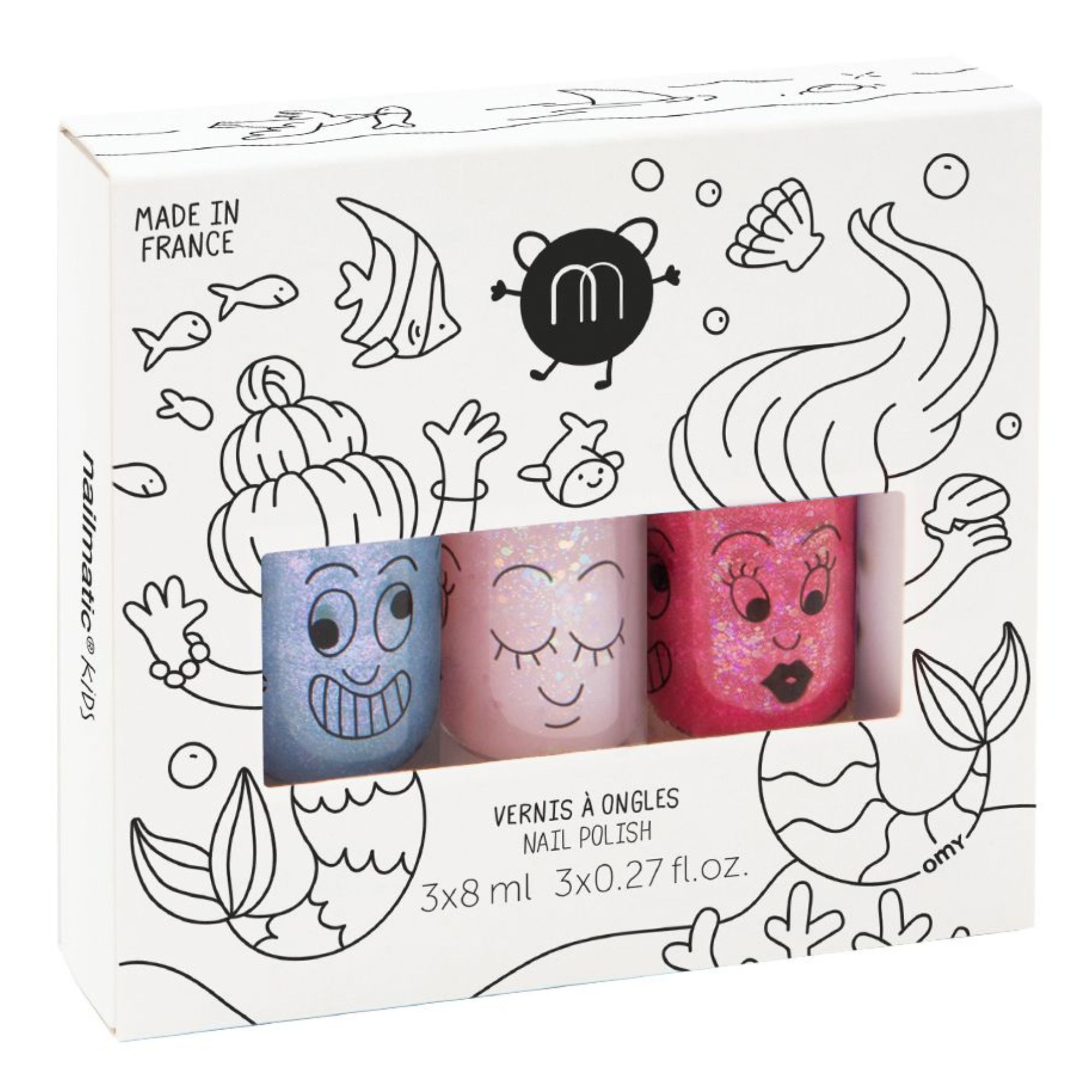 NAILMATIC Coffret de 3 vernis &agrave; ongles  Kids Mermaid - 