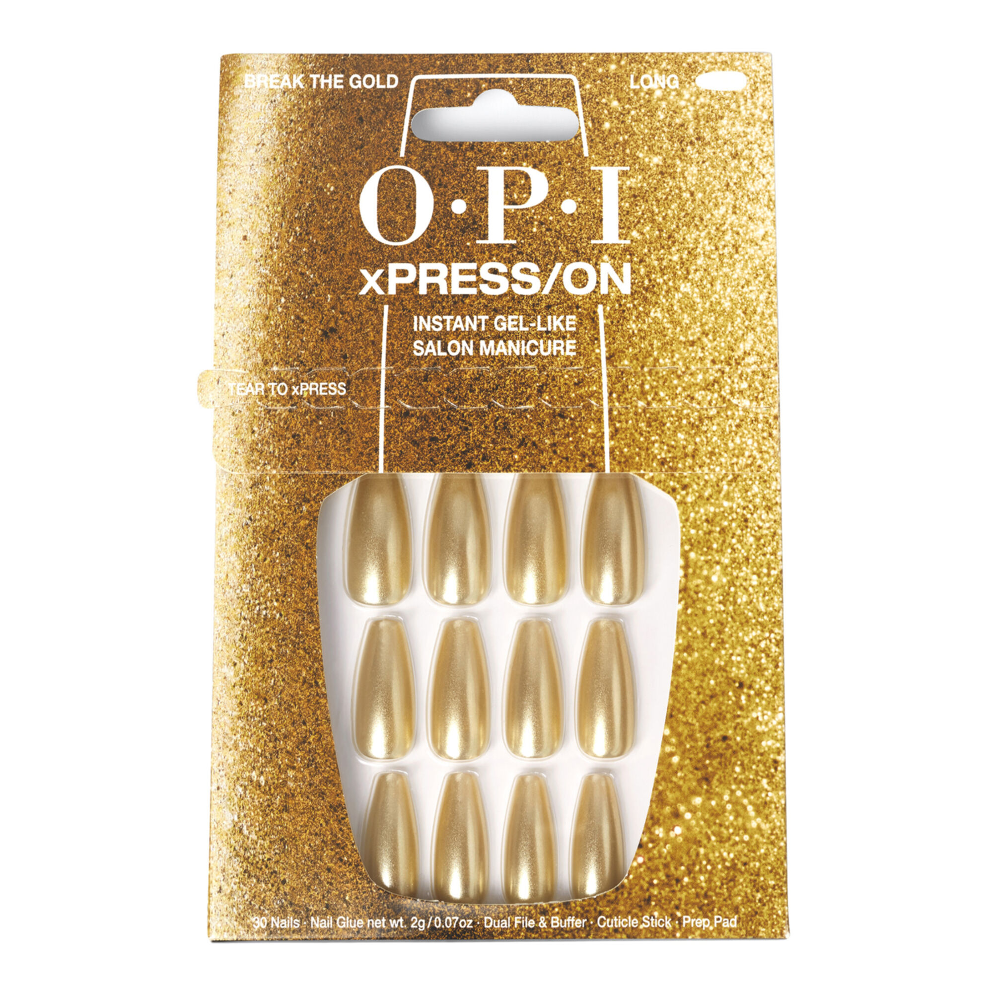 Opi - Xpress/on Kit Complet De Pose De Faux Ongles Break The Gold