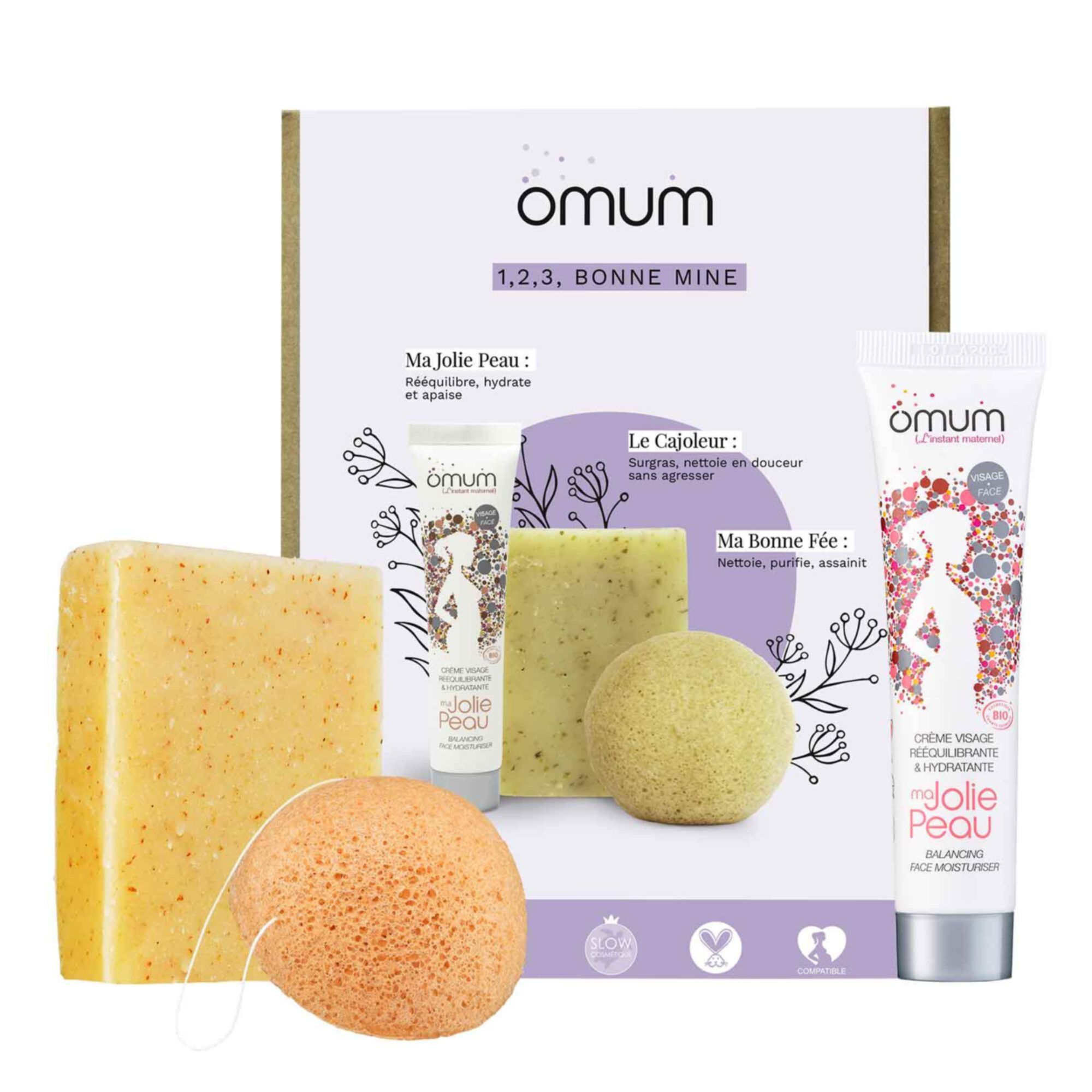 Omum - Coffret 1 2 3 Bonne Mine Coffret Soin Visage Bio 3 Soins