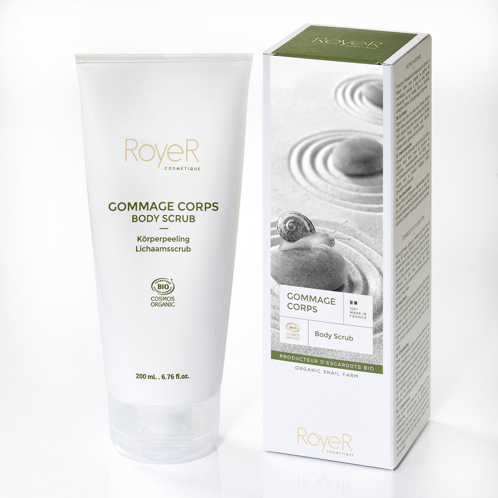 Royer Cosmétiques - Gommage Corps Bave D'escargot Bio Tube 200ml