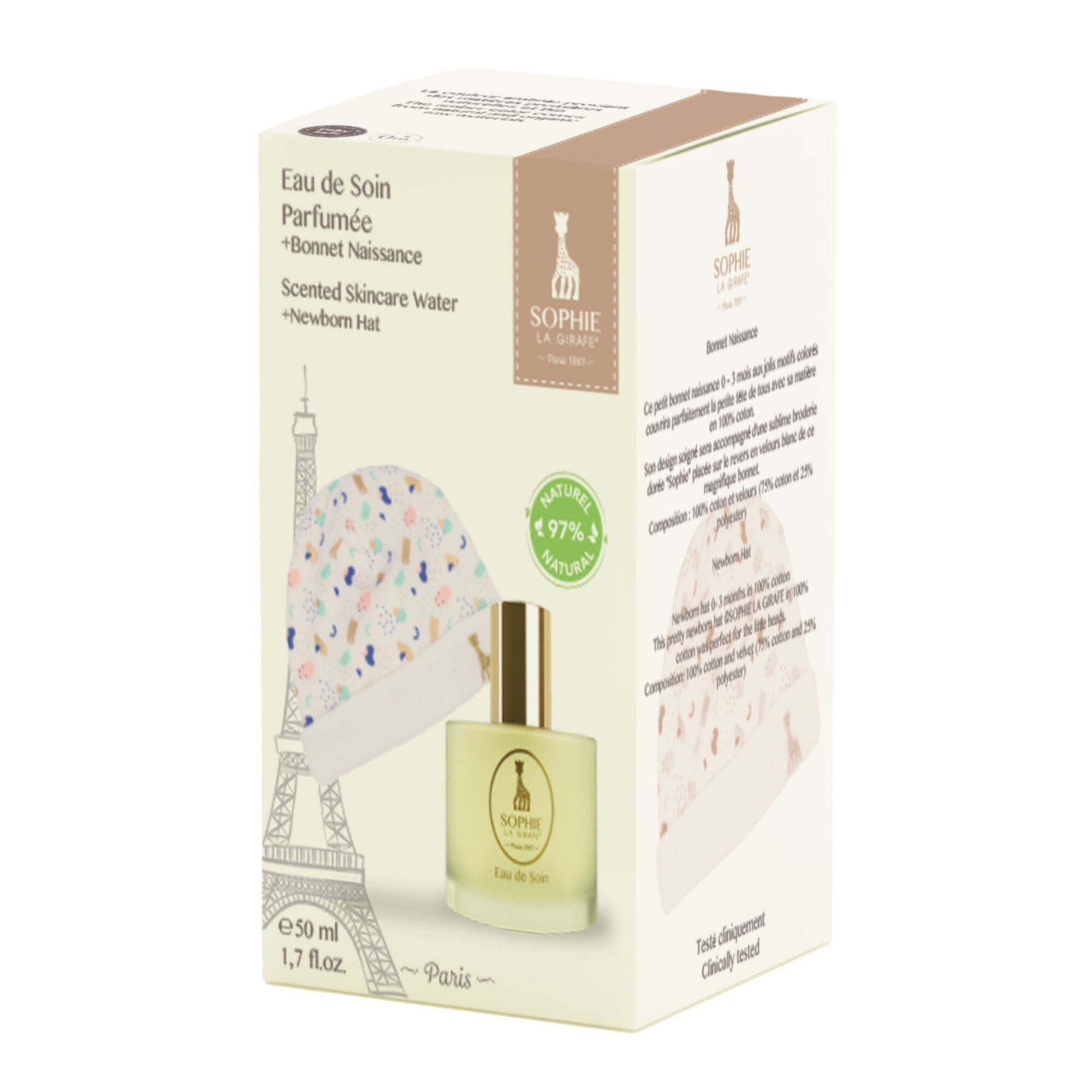 Sophie La Girafe - Coffret Eau De Soin Eau De Soin 50ml & Bonnet De Naissance