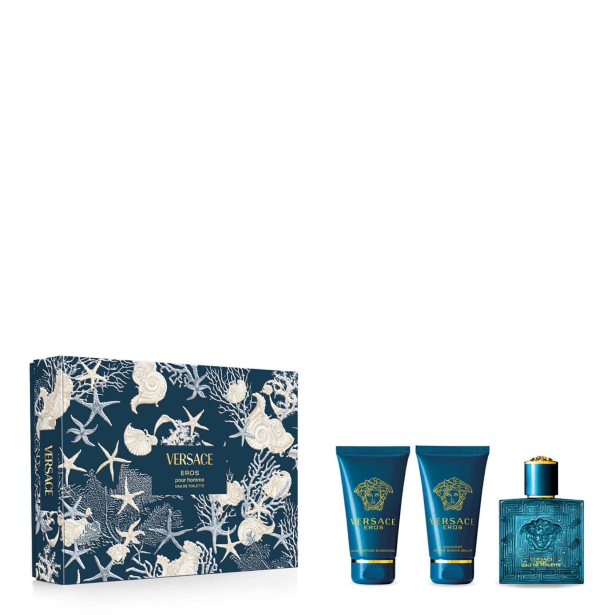 Versace - Coffret Eros Eau De Toilette 50ml, Gel Douche & Baume Après-rasage