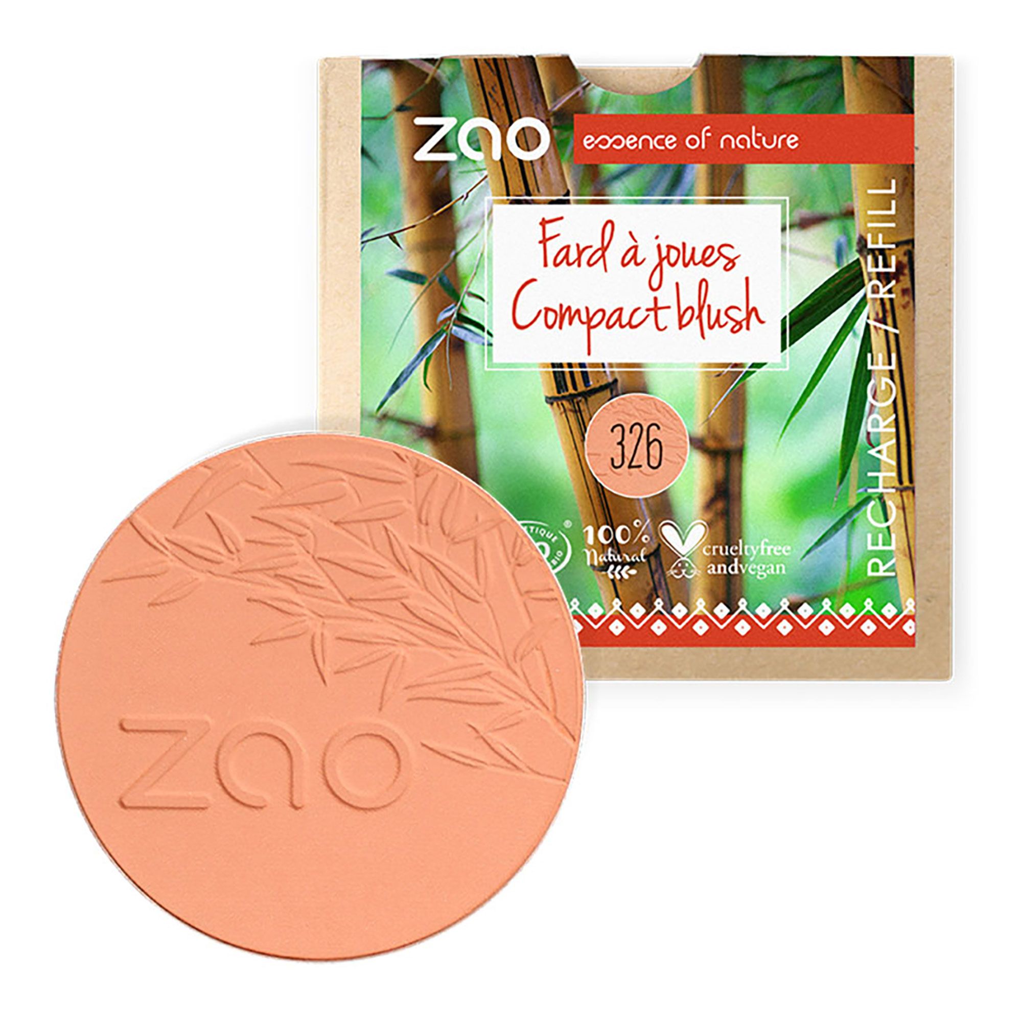 Zao Makeup - Recharge Fard À Joues Bio, Vegan Et Rechargeable Eclat Naturel