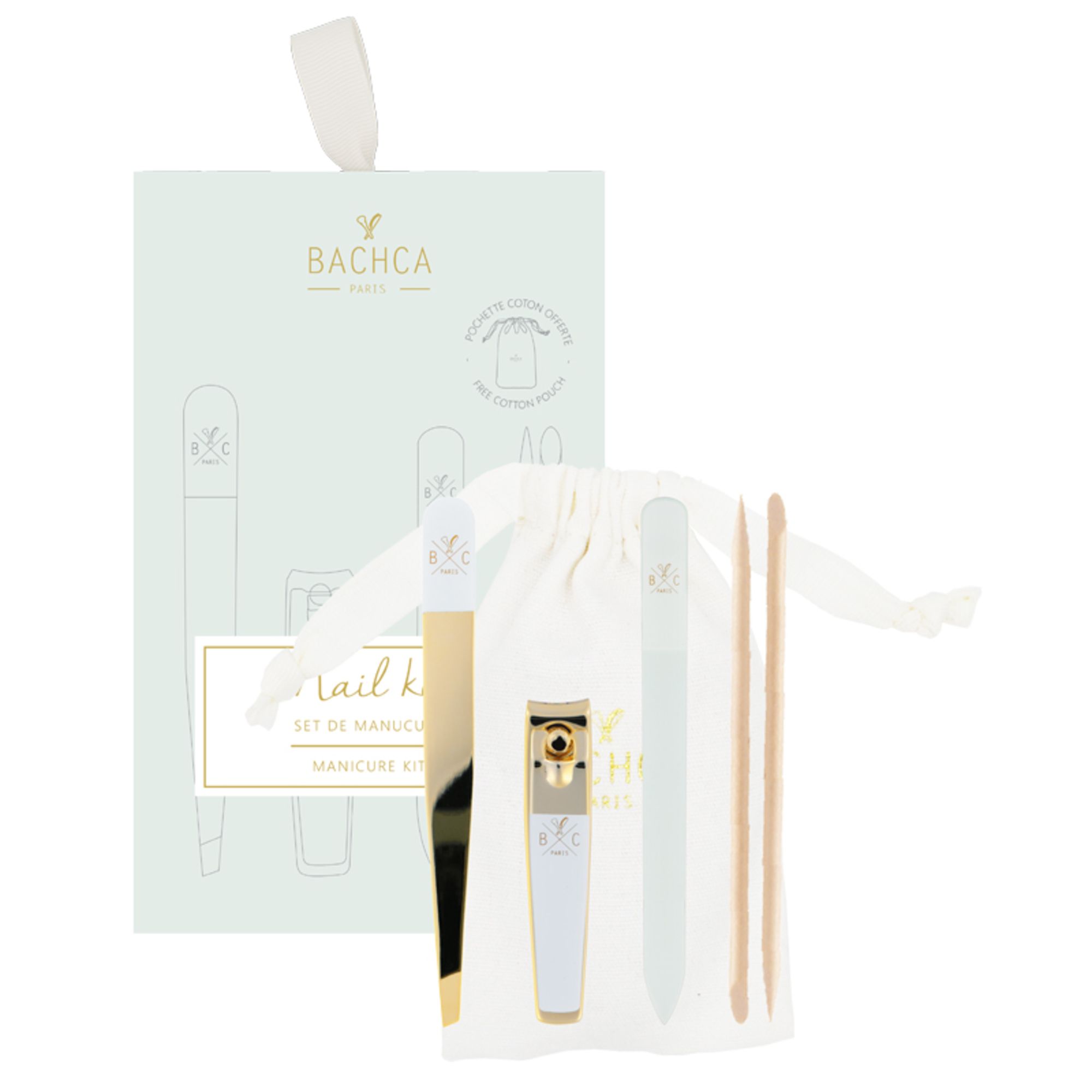 Bachca - Set De Manucure Accessoires Pour Ongles Coupe-ongle, Pince À Épiler, Batônnets Cuticules, Limes À Ongle En Verre