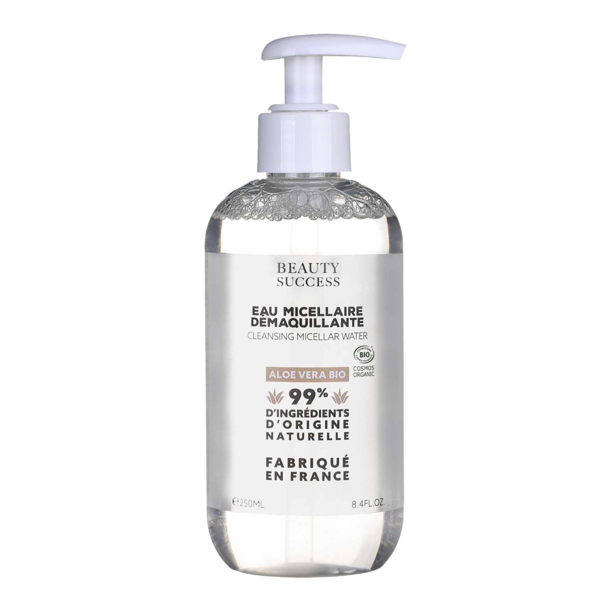 Beauty Success - Eau Micellaire Démaquillante Certifié Bio 250ml