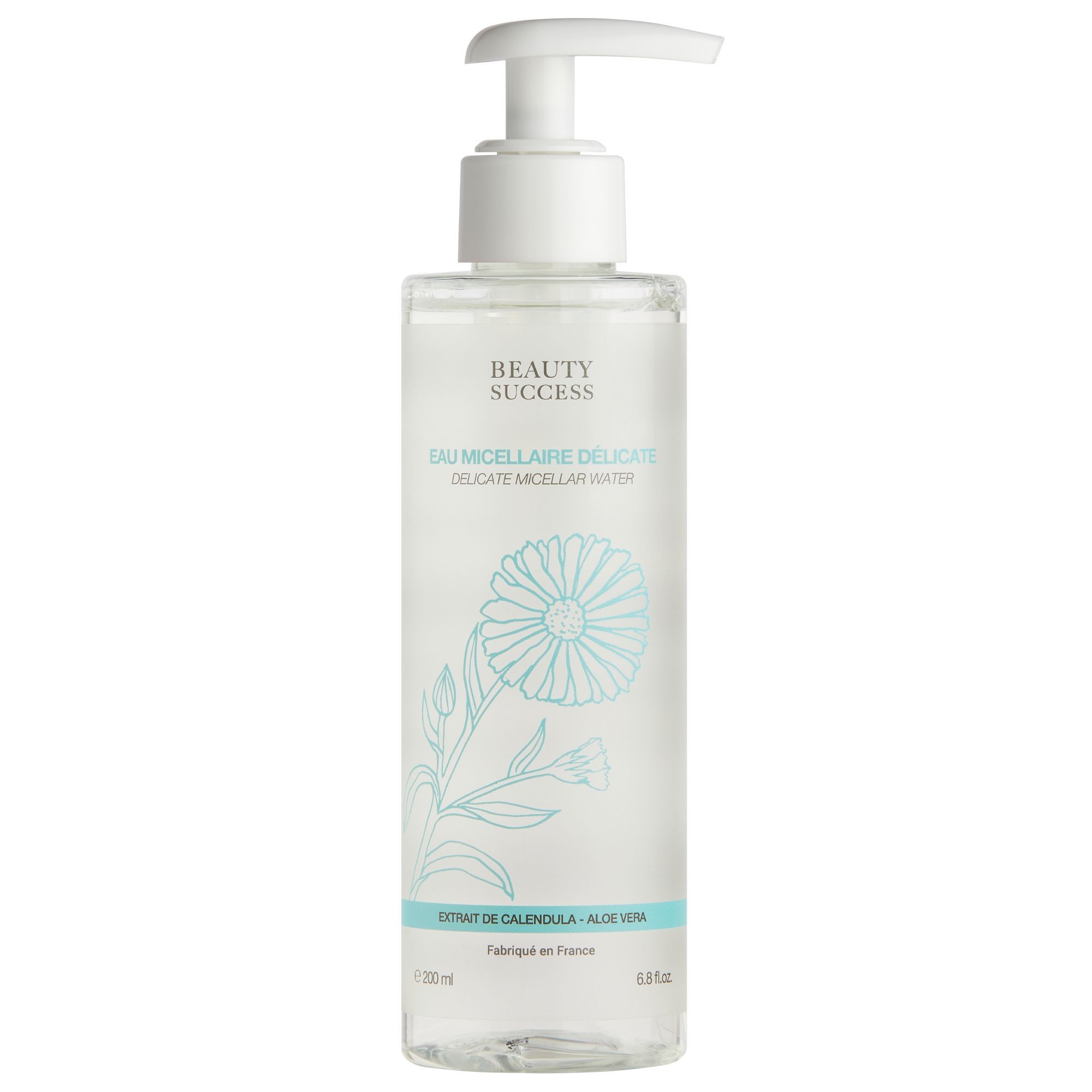 Beauty Success - Eau Micellaire Délicate Démaquillant Visage Flacon Pompe 200 Ml