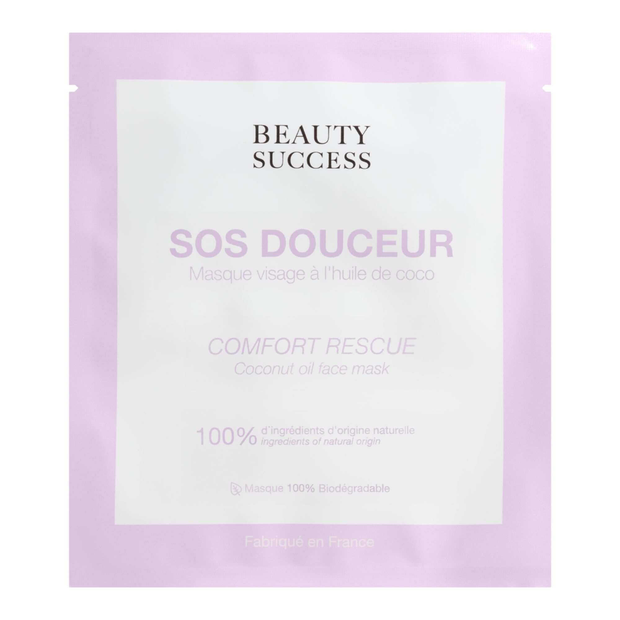 Beauty Success - Masque Monodose Sos Douceur Masque Tissu Visage Sachet 20 Ml