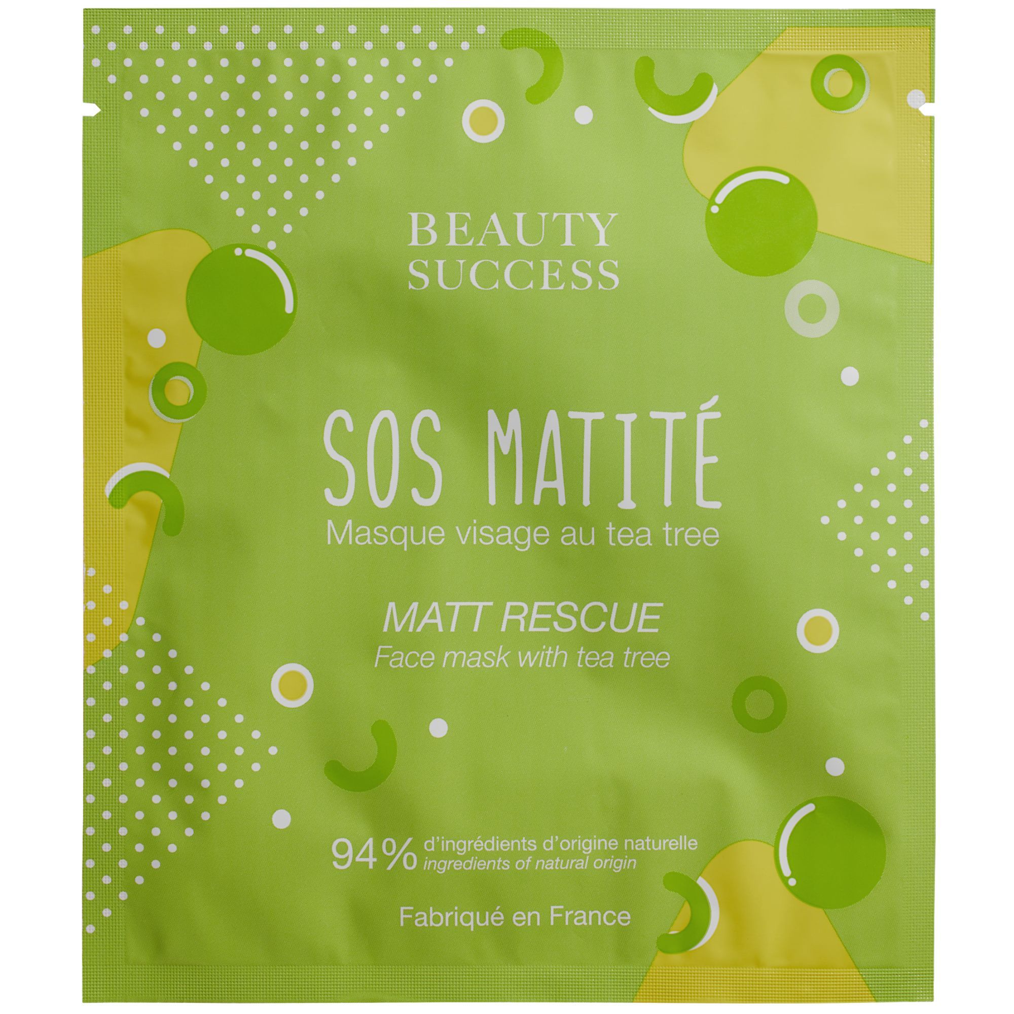Beauty Success - Masque Monodose Sos Matité Masque Tissu Visage Sachet 20 Ml