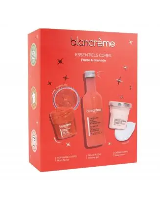 Coffret Essentiels Corps Fraise & Grenade Gommage, Gel Douche & Crème Corps 