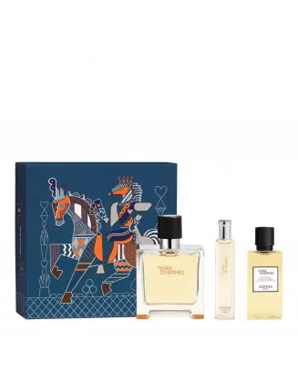 Coffret Terre d'Hermès Parfum, Gel Douche  & Format Voyage 