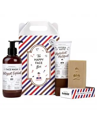 THE HAPPY FACE BOX Coffret de soin visage pour homme 250ml + 75ml + 100g