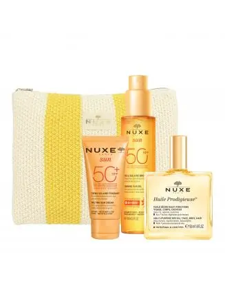 Trousse Mes Essentiels de l'Été Crème Solaire, Huile Solaire & Huile Sèche  - Nuxe - Soin - Visuel 1