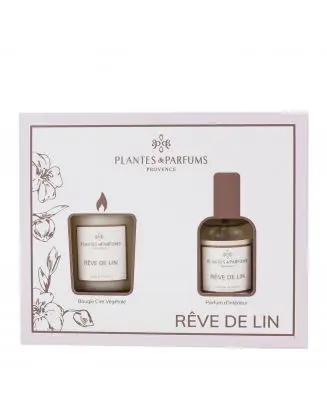 Coffret Rêve de Lin Bougie Parfumée & Parfum d'Intérieur 