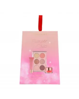 Coffret Pamper Chic Palette de Fards à Paupières & Gommage et Baume à Lèvres 