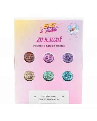 Coffret Fierté 6 Pots de Paillettes, 1 Baume Applicateur, 1 Pinceau & 1 Pochon  - Si si la paillette - Maquillage - Visuel 1