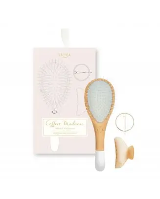 Coffret Madame Brosse Nylon, Barrette Ronde Dorée & Pince Ivoire 