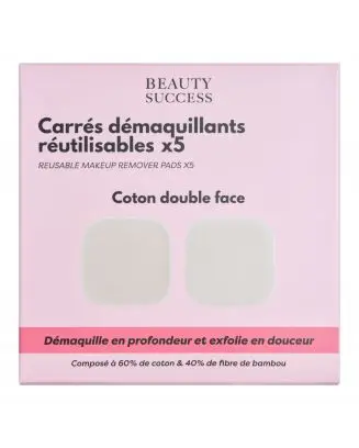 Kit de 5 Cotons Démaquillants Réutilisables Accessoires Visage 5 pcs