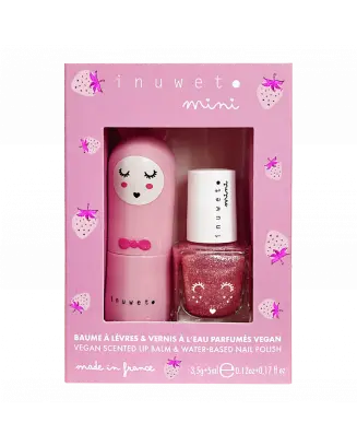 Coffret Duo Fraise Baume à Lèvres & Vernis à l'Eau 