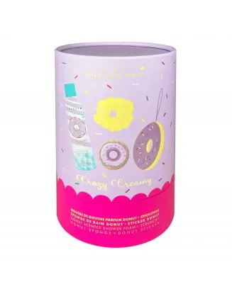 Coffret Crazy Creamy Mousse de Douche, Chouchou, Éponde de Bain & Sticker 