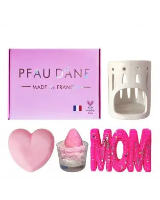 Coffret Fête des Mères 1 Mini Bougie, 1 Savon, 1 Brûle Parfum & Son Fondant Parfumé 