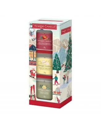 Collection Après-Ski Coffret Fêtes de Fin d'Année 3 Mini Bougies Votives 