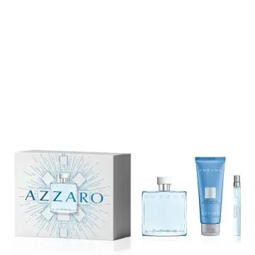 Coffret Chrome Eau de Toilette 100ml & 10ml, Shampoing Cheveux & Corps  - Azzaro - Parfum - Visuel 1
