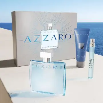 Coffret Chrome Eau de Toilette 100ml & 10ml, Shampoing Cheveux & Corps  - Azzaro - Parfum - Visuel 2
