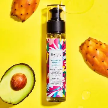 Huile corps Delirium Floral Huile semi-sèche corps Iris Patchouli Flacon pompe 50ml - Baïja - Soin - Visuel 2
