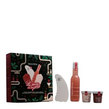 Coffret Corps Fraise & Grenade Gel Douche, Gommage Corps, Crème Corps & Gua Sha  - Blancrème - Soin - Visuel 1