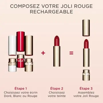 Joli Rouge Satin Recharge Rouge à Lèvres Fini Satiné 742 JOLI ROUGE - Clarins - Maquillage - Visuel 3