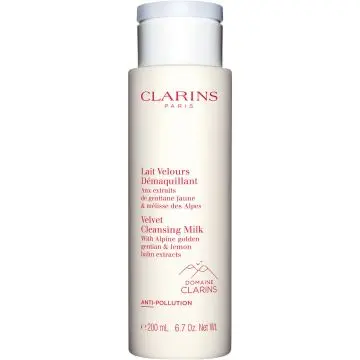 Lait Velours Démaquillant Aux extraits de gentiane jaune & mélisse des Alpes Flacon 200 ml - Clarins - Soin - Visuel 1