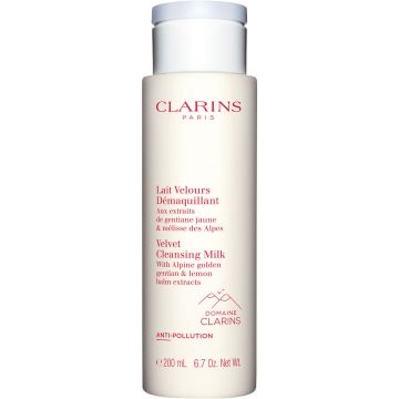 Lait Velours Démaquillant Aux extraits de gentiane jaune & mélisse des Alpes Flacon 200 ml - Clarins - Soin - Visuel 1