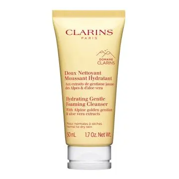 Doux Nettoyant Moussant Hydratant  Aux Extraits de Gentiane Jaune des Alpes & d'Aloe Vera - Peaux Normales à Sèches 50 ml - Clarins - Soin - Visuel 1