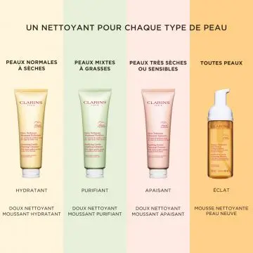 Doux Nettoyant Moussant Apaisant Nettoyant Visage - Peaux très Sèches ou Sensibles  125ml - Clarins - Soin - Visuel 3 Doux Nettoyant Moussant Apaisant Nettoyant Visage - Peaux très Sèches ou Sensibles  125ml - Clarins - Soin - Visuel 3
