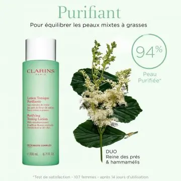 Lotion Tonique Purifiante Aux extraits de reine des près & fleur de safran Flacon 400 ml - Clarins - Soin - Visuel 3