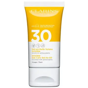 Gel-en-Huile Solaire Huile Solaire Visage SPF30 Tube 50ml - Clarins - Soin - Visuel 1 Gel-en-Huile Solaire Huile Solaire Visage SPF30 Tube 50ml - Clarins - Soin - Visuel 1