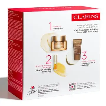 Coffret Essentiels Anti-Âge & Fermeté Crème Jour, Crème Nuit & Huile à Lèvres  - Clarins - Soin - Visuel 4